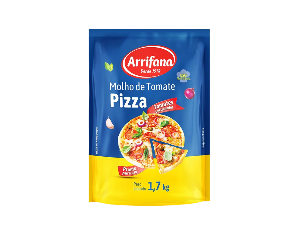MOLHO DE TOMATE PIZZA ARRIFANA 1,7 KG (CX 6 BAG)